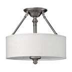 Hinkley Sussex 3 Light Semi Flush Ceiling Light in Brushed Nickel