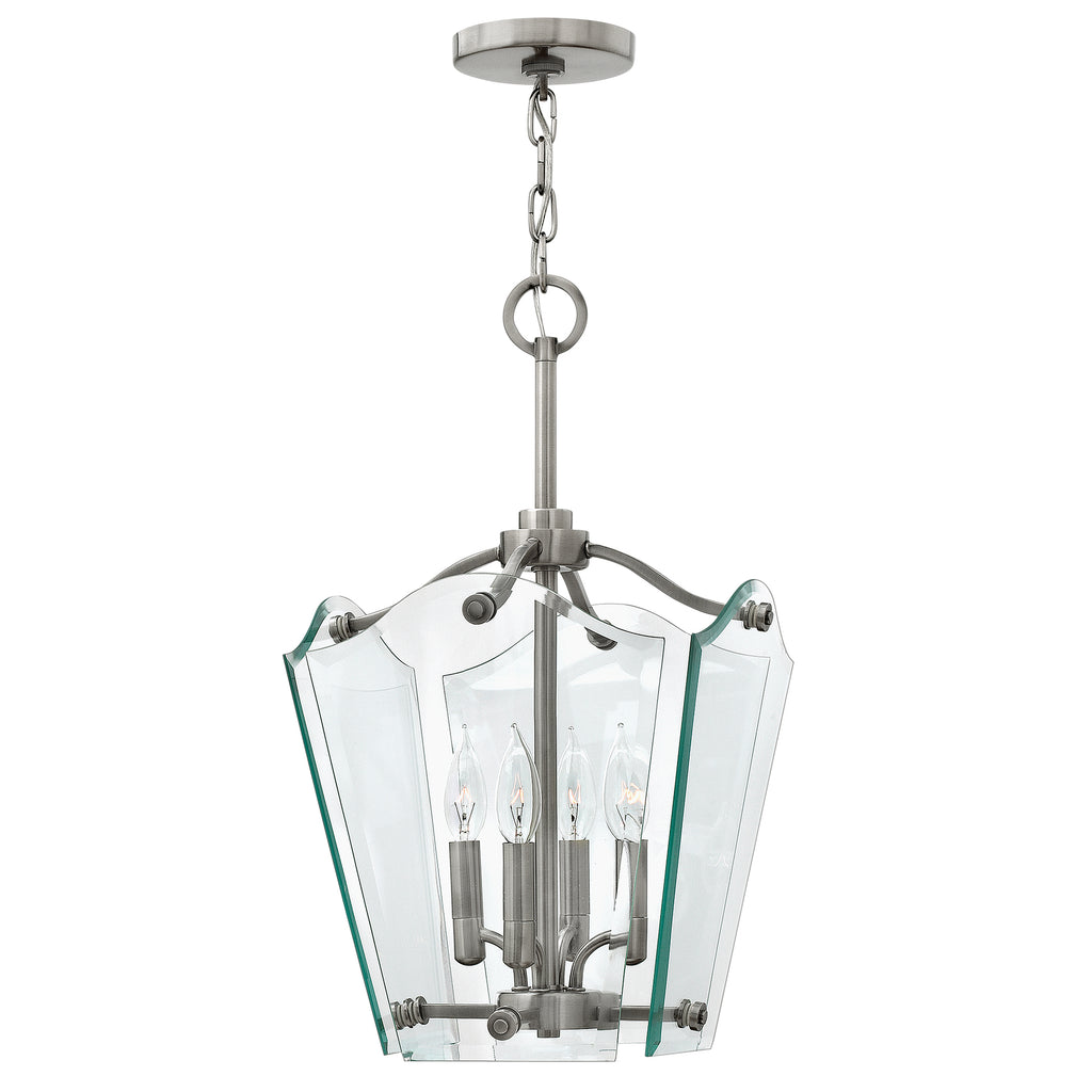 Hinkley Wingate Small 4 Light Pendant Light in Polished Antique Nickel