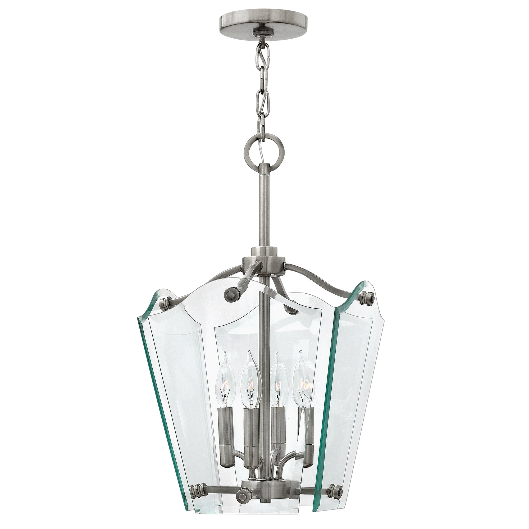 Hinkley Wingate Small 4 Light Pendant Light in Polished Antique Nickel