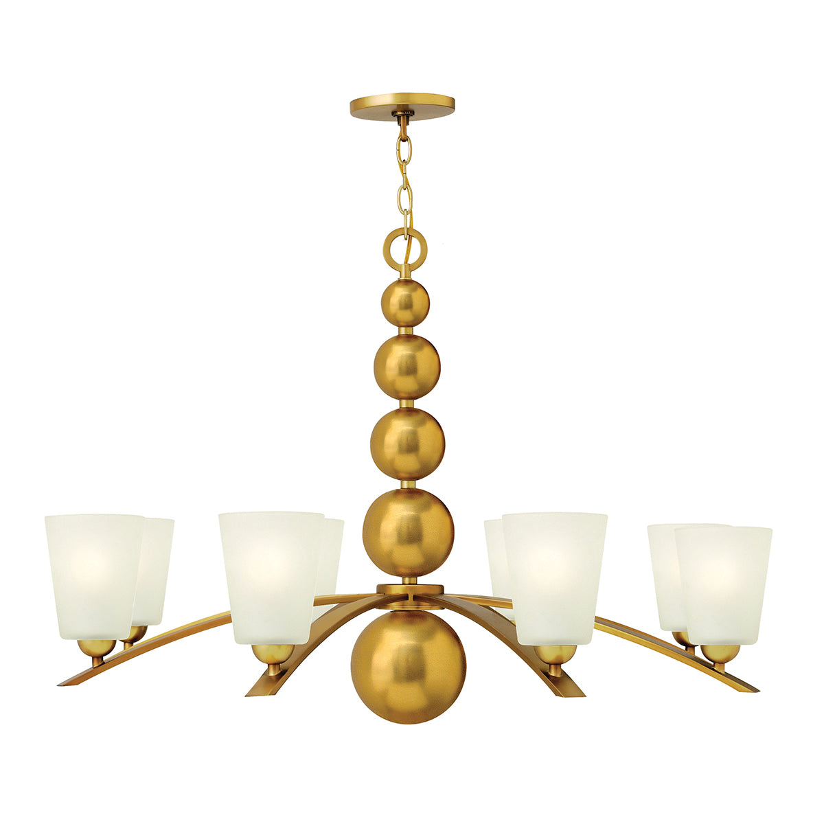 Hinkley Zelda 8 Light Multi-Arm Ceiling Light in Vintage Brass