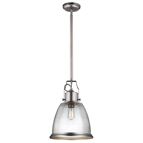 Feiss Hobson Large 1 Light Pendant Light in Satin Nickel