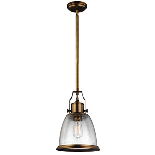 Feiss Hobson Medium 1 Light Pendant Light in Aged Brass