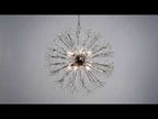 Hudson Valley Dunkirk Crystal Flush Ceiling Light in Aged Brass