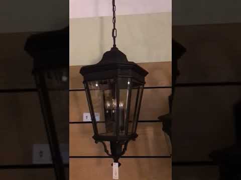 Feiss Cotswold Lane Medium Outdoor Chain Lantern in Black Die-Cast Aluminium