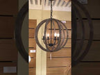 Feiss Allier 4 Light Pendant Light in Aged Oak