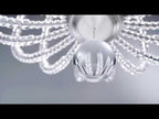 Feiss Oberlin 50cm LED Crystal Pendant Light in Satin Nickel