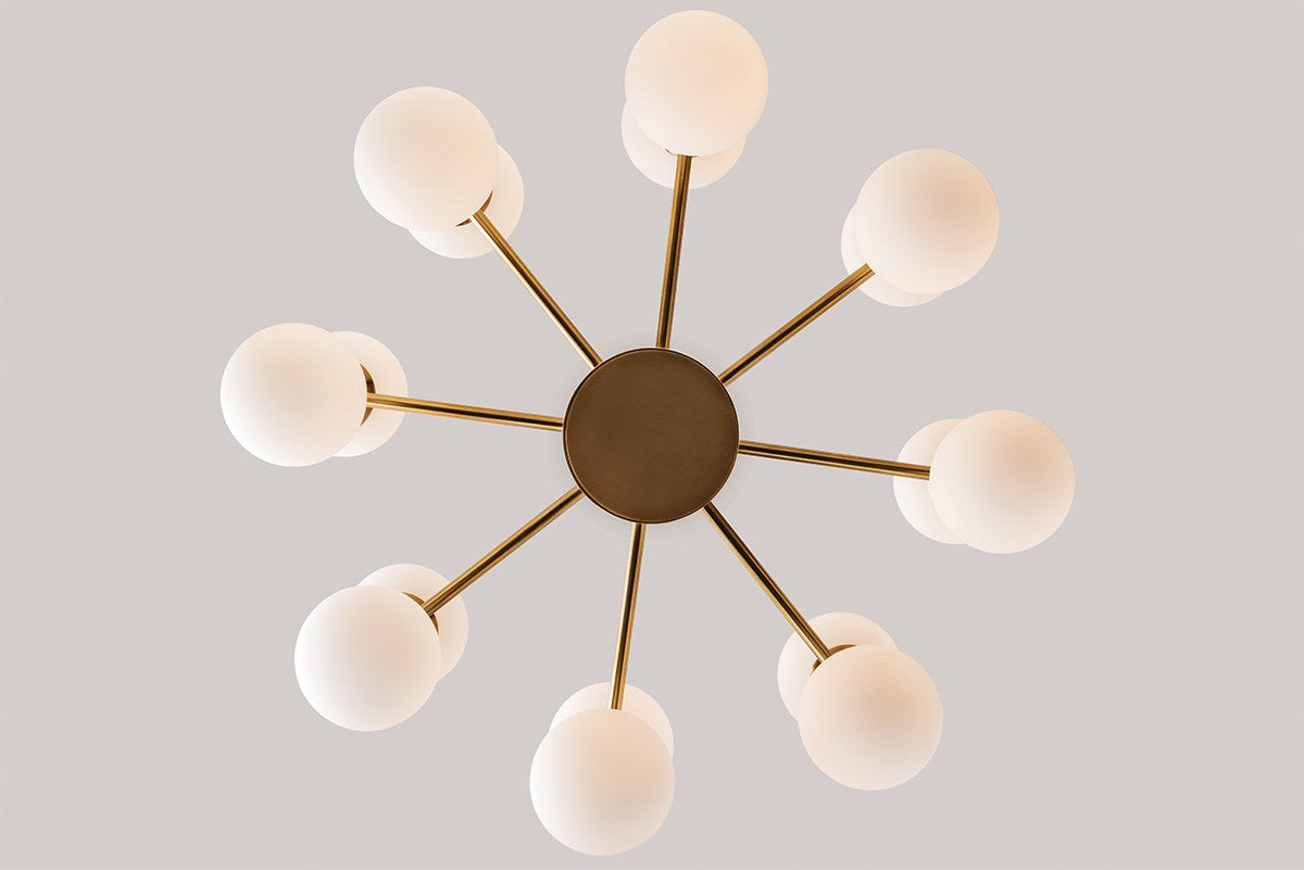 Hudson Valley Astoria 16 Light Multi-Arm Pendant Light in Aged Brass