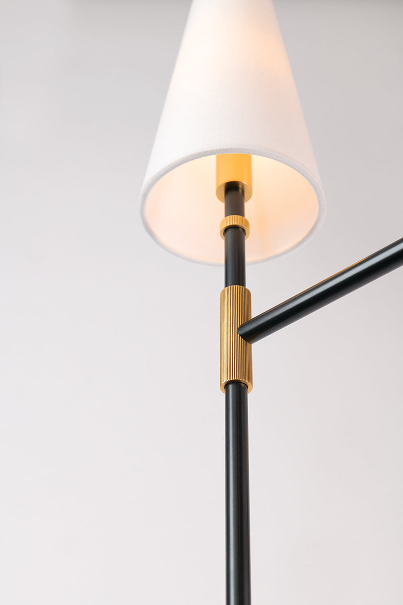 Hudson Valley Bowery 6 Light Chandelier in Aged Old Bronze with Off-White Shade