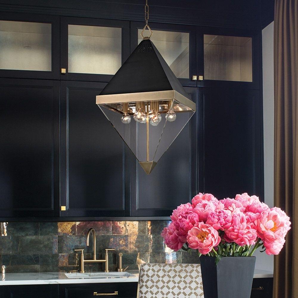 Hudson Valley Coltrane 8 Light Pendant Light in Aged Brass