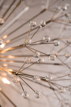 Hudson Valley Dunkirk Crystal Flush Ceiling Light in Aged Brass