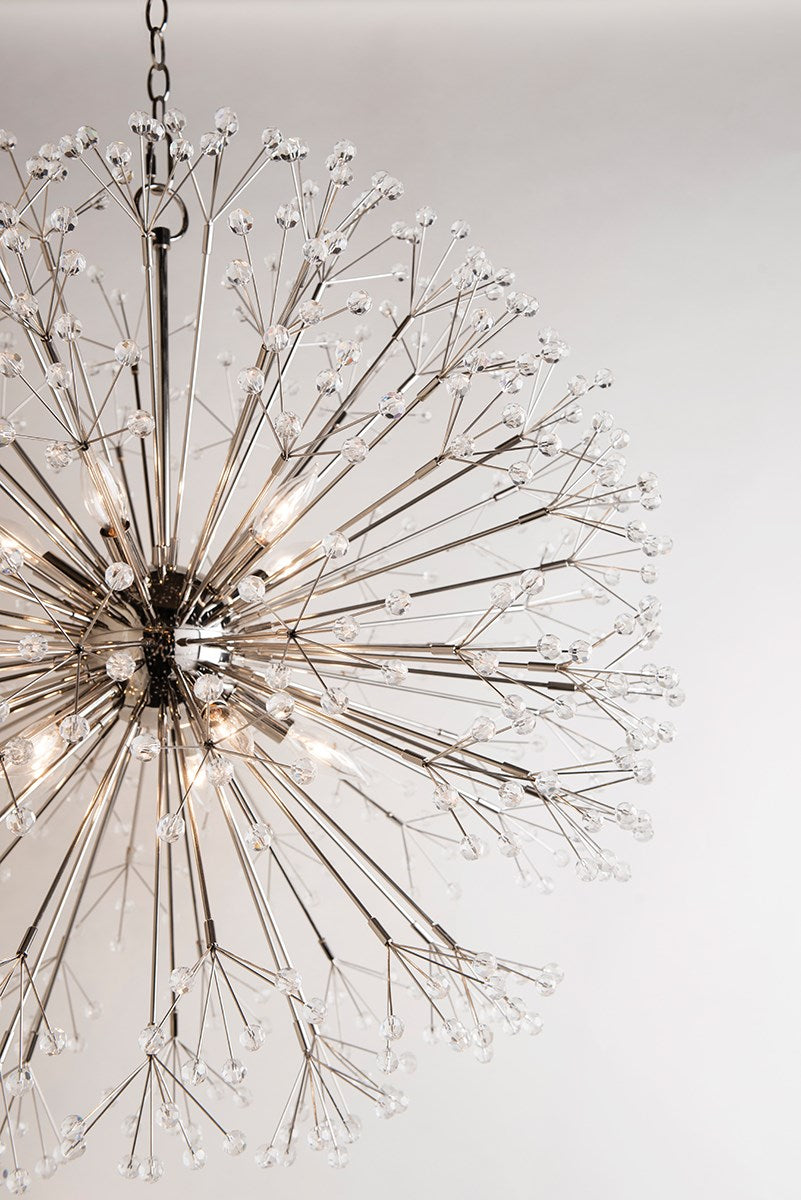 Hudson Valley Dunkirk Large 10 Light Crystal Chandelier in Polished Nickel