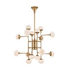 Hudson Valley Fleming 16 Light Multi-Arm Chandelier in Aged Brass