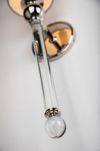 Hudson Valley Gordon Wall Light in Polished Nickel with Off White Silk Shade
