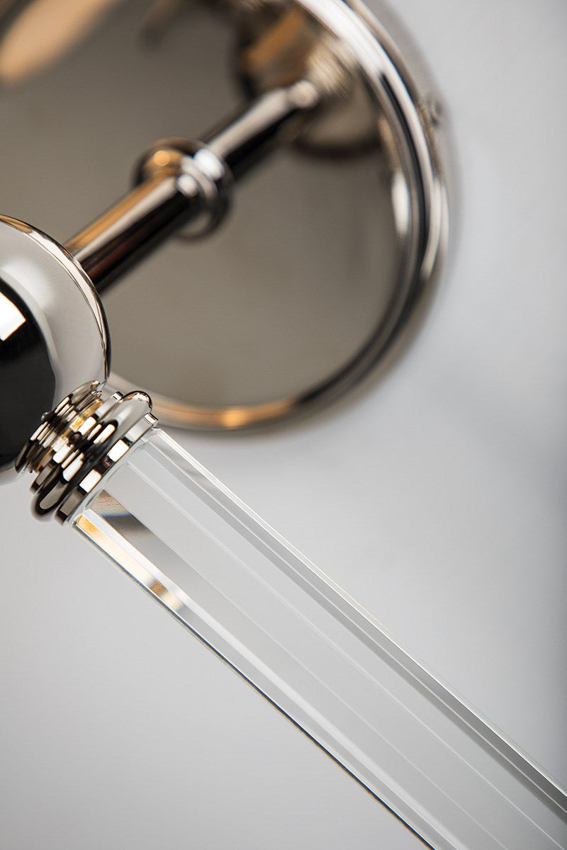 Hudson Valley Gordon Wall Light in Polished Nickel with Off White Silk Shade