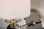 Hudson Valley Gordon Wall Light in Polished Nickel with Off White Silk Shade