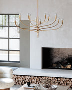 Hudson Valley Labra 12 Light Pendant Light in Vintage Gold Leaf