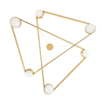 Hudson Valley Orbit 6 Light Pendant Light in Aged Brass
