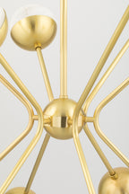 Hudson Valley Saratoga 12 Light Pendant Light in Aged Brass