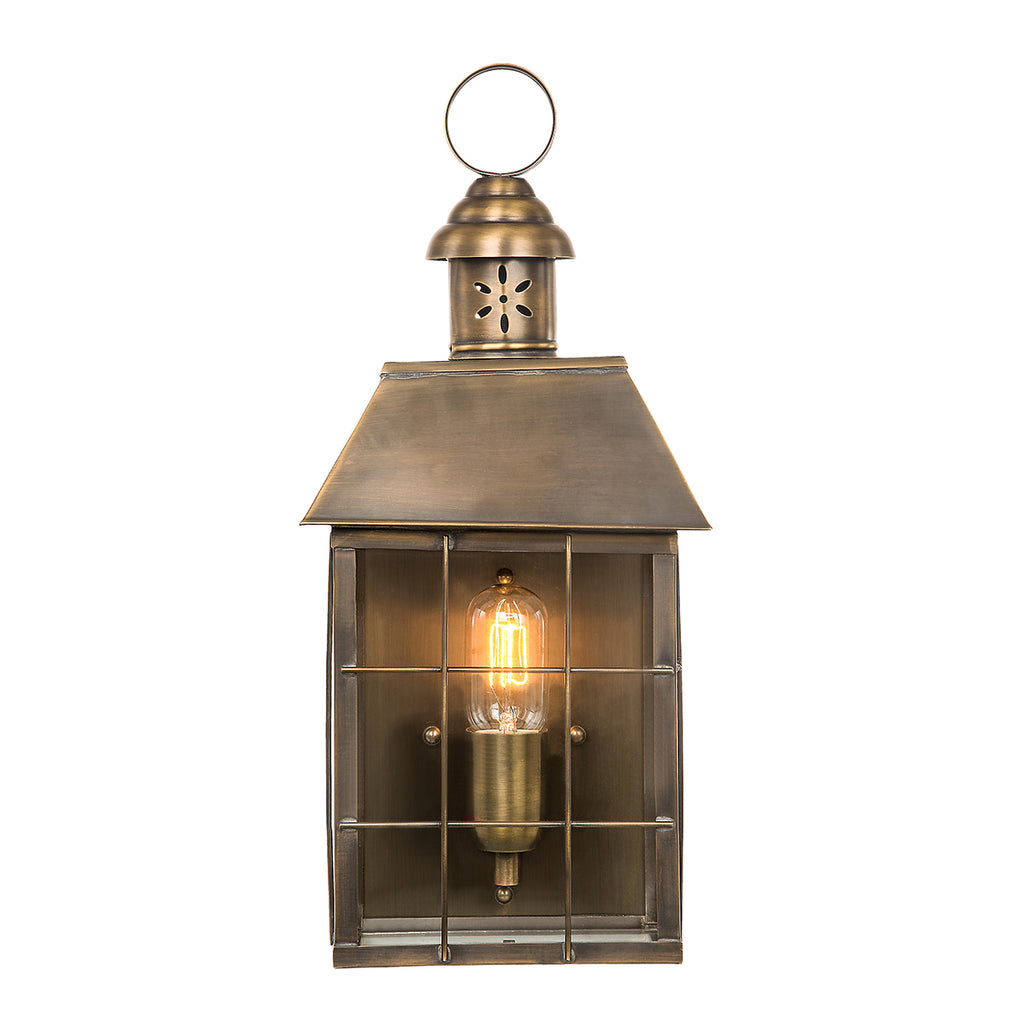 Elstead Hyde Park Outdoor Wall Lantern in Solid Antique Brass