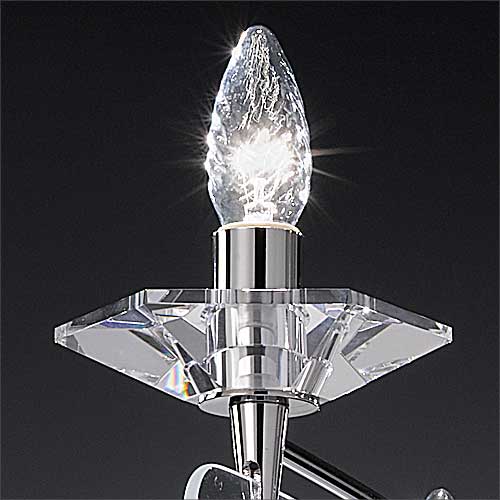 Metal Lux Icaro 8 Light Chandelier in Gold and Glass