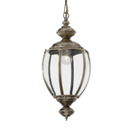 Ideal Lux 005911 Norma Single Light Indoor Hanging Lantern Pendant Antique Brass Finish 