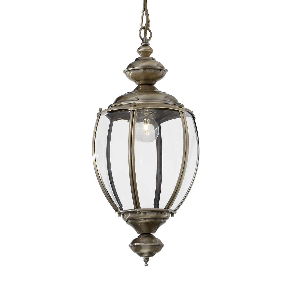 Ideal Lux 005911 Norma Single Light Indoor Hanging Lantern Pendant Antique Brass Finish 
