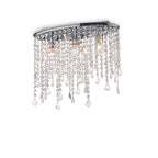 Ideal Lux 008370 Rain 3Lt Chrome Flush Crystal Ceiling Fitting