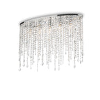 Ideal Lux 008455 Rain 5Lt Chrome Flush Crystal Ceiling Fitting