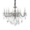 Ideal Lux 014395 Impero Crystal 8 Light Chandelier Silver Frame