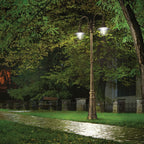 Ideal Lux 024097 TOP Twin Outdoor Lamp Post Black and Gold Frame