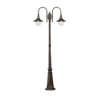 Ideal Lux 024097 TOP Twin Outdoor Lamp Post Black and Gold Frame