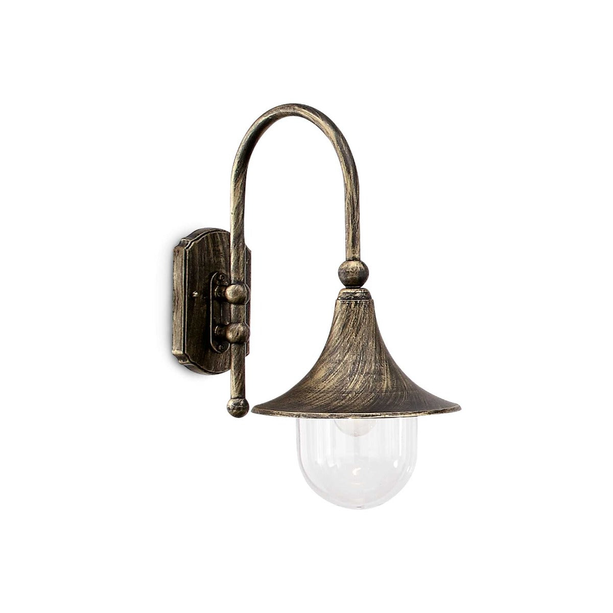 Ideal Lux 024134 TOP AP1 1 Light Outdoor Wall Light Black and Gold