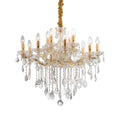 Ideal Lux 035611 Florian Marie Therese 12 Arm Crystal Chandelier Gold