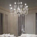 Ideal Lux 044453 Doge 9 Light Chandelier Clear Glass Frame