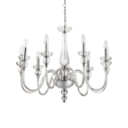 Ideal Lux 044453 Doge 9 Light Chandelier Clear Glass Frame