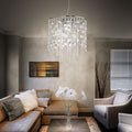 Ideal Lux 044767 Evasion Crystal 10 Light Pendant Chrome Frame