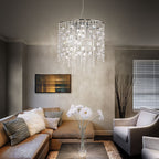 Ideal Lux 044767 Evasion Crystal 10 Light Pendant Chrome Frame