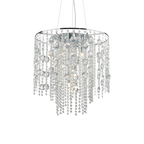 Ideal Lux 044767 Evasion Crystal 10 Light Pendant Chrome Frame