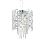 Ideal Lux 044774 Evasion Crystal 8 Light Pendant Chrome Frame