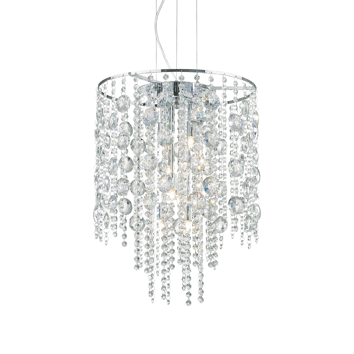 Ideal Lux 044774 Evasion Crystal 8 Light Pendant Chrome Frame