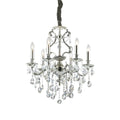 Ideal Lux 044927 Gioconda Traditional 6Lt Antique Silver Frame Chandelier Crystal