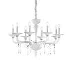 Ideal Lux 068190 Miramere 8 Light Chandelier White Frame