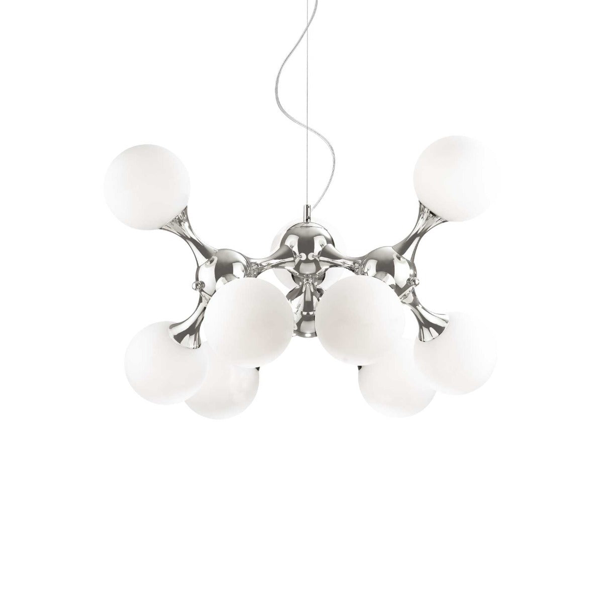Ideal Lux 082059 Nodi Bianco 9Lt Chrome Ceiling Pendant