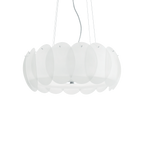 Ideal Lux 090481 Ovalino 8 Light Pendant White Frame