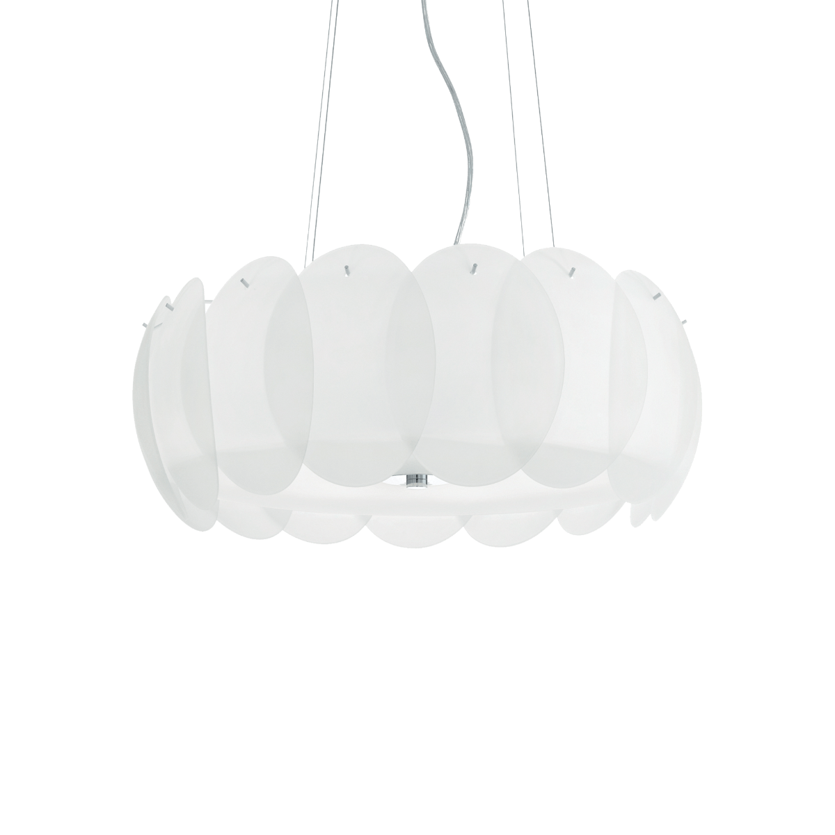 Ideal Lux 090481 Ovalino 8 Light Pendant White Frame