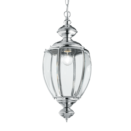Ideal Lux 094786 Norma Single Light Indoor Hanging Lantern Pendant Chrome Frame