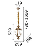 Ideal Lux 094786 Norma Single Light Indoor Hanging Lantern Pendant Chrome Frame