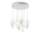 Ideal Lux 100883 Clown 8 Lt White Cluster Pendant Glass Balloon Shade
