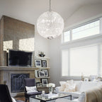 Ideal Lux 116228 Luxor Crystal 8 Light Pendant Chrome Frame