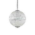 Ideal Lux 116228 Luxor Crystal 8 Light Pendant Chrome Frame